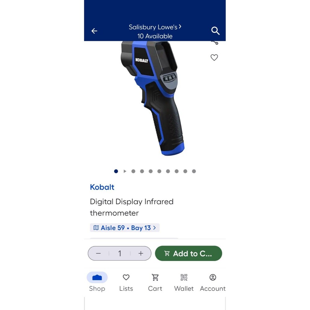 Kobalt 12:1 Infrared Thermometer